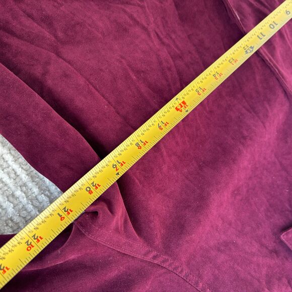 R&K Originals Burgundy Faux Suede Button Up Shirt Jacket L Soft Preppy Chic - Picture 7 of 8